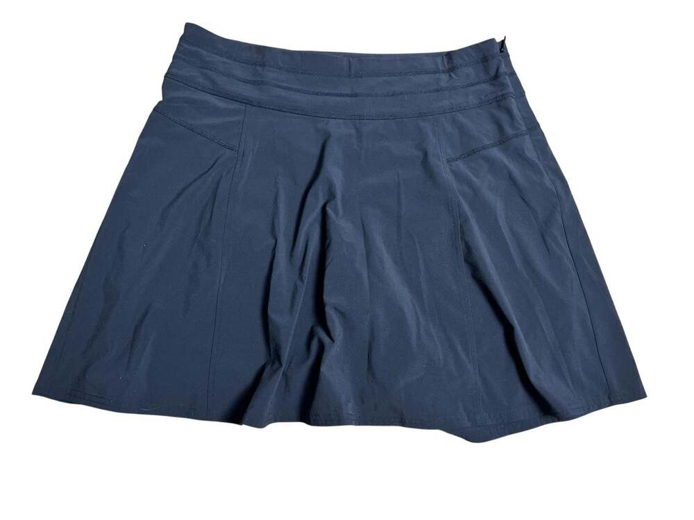 Athleta Skirt Womens 12 Blue A-Line Athletic Lightweight Pockets Stretch Active